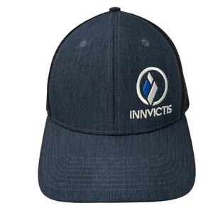 Innvictis Trucker Hat Blue One Size Adjustable Embroidered Mesh Back Ivory